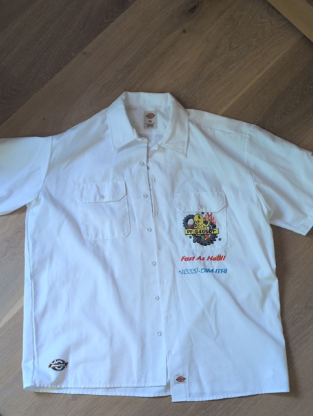 Dickies X Post Malone White Short-Sleeve Button-Up Work Shirt